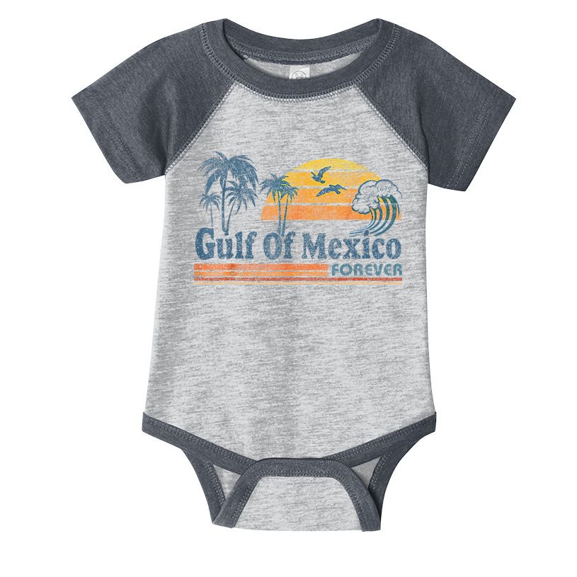 Gulf Of Mexico Forever Since 1672 Retro Vintage Beach Gulf Infant Baby Jersey Bodysuit
