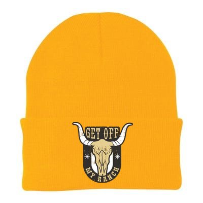 Get Off My Ranch Bull Knit Cap Winter Beanie