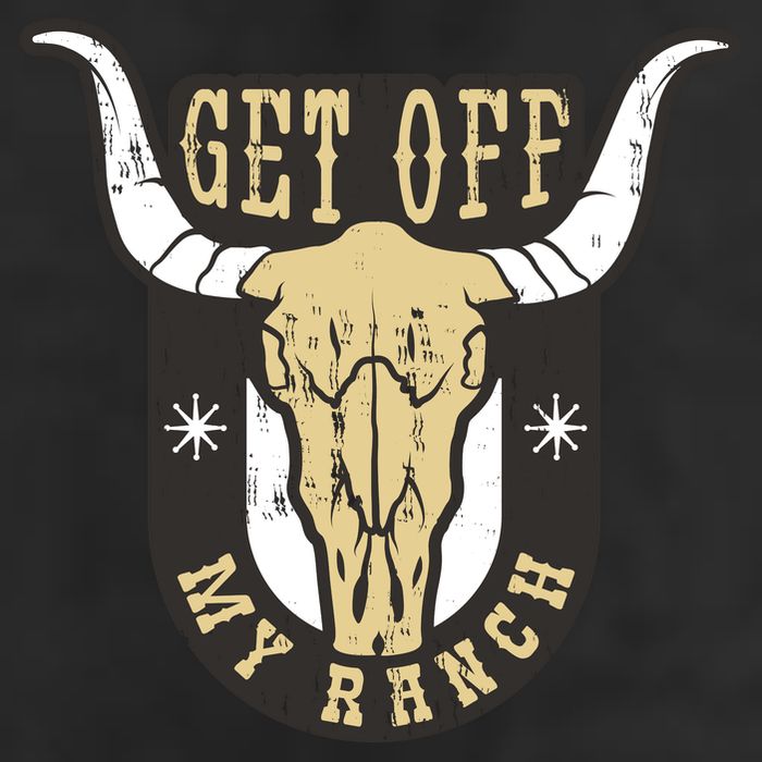 Get Off My Ranch Bull 7 Panel Mesh Trucker Snapback Hat