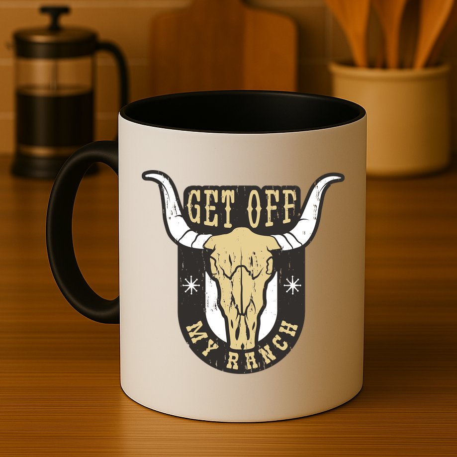 Get Off My Ranch Bull Mug
