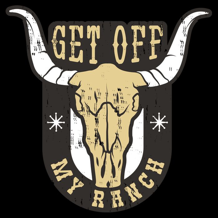 Get Off My Ranch Bull Drawstring Bag