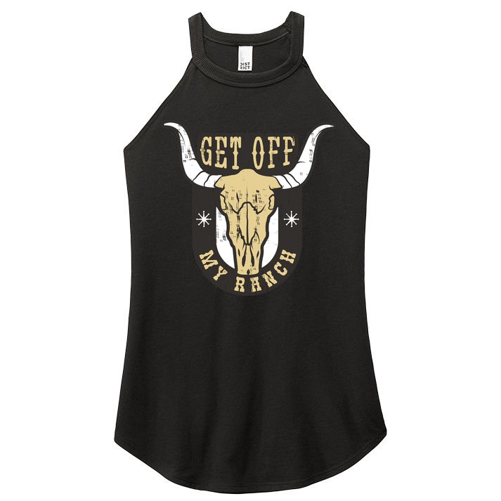 Get Off My Ranch Bull Women's Perfect Tri Rocker Tank