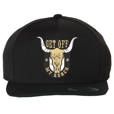 Get Off My Ranch Bull Wool Snapback Cap