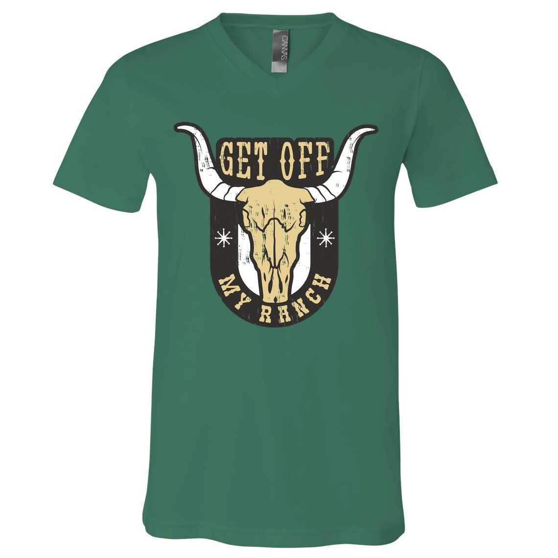 Get Off My Ranch Bull V-Neck T-Shirt