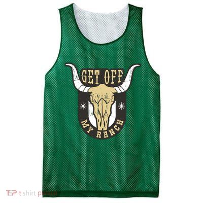 Get Off My Ranch Bull Mesh Reversible Basketball Jersey Tank