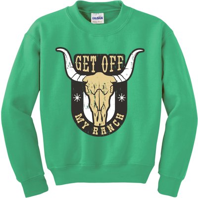 Get Off My Ranch Bull Kids Sweatshirt