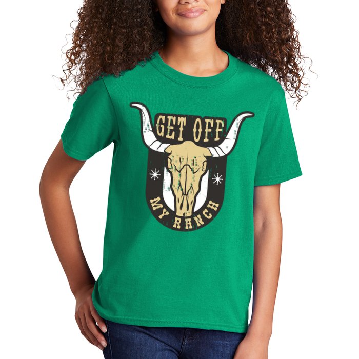 Get Off My Ranch Bull Kids T-Shirt