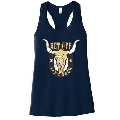 Get Off My Ranch Bull Women's Racerback Tank