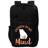 Georgia On My Mind GA Atlanta Peach Funny Southern State Impact Tech Backpack