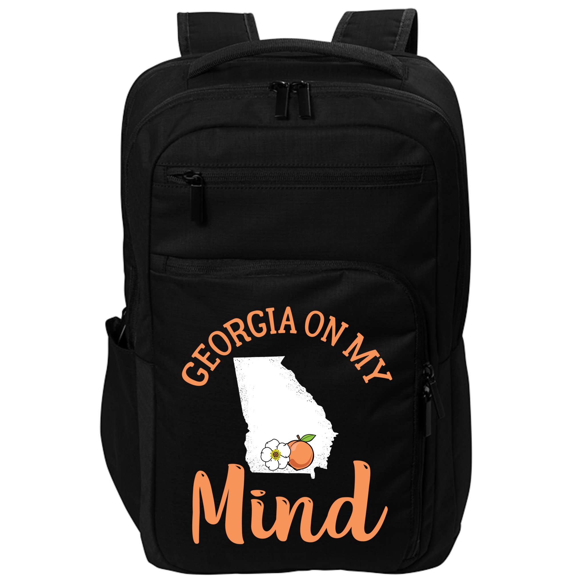 Georgia On My Mind GA Atlanta Peach Funny Southern State Impact Tech Backpack