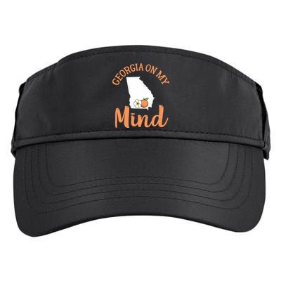 Georgia On My Mind GA Atlanta Peach Funny Southern State Adult Drive Performance Visor