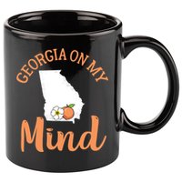 Georgia On My Mind GA Atlanta Peach Funny Southern State 11oz C Handle Ceramic Mug