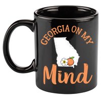 Georgia On My Mind GA Atlanta Peach Funny Southern State 11oz C Handle Ceramic Mug