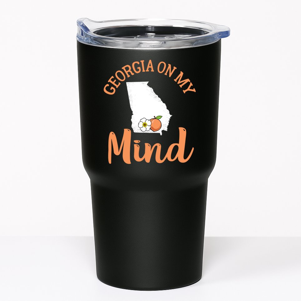 Georgia On My Mind GA Atlanta Peach Funny Southern State Tumbler