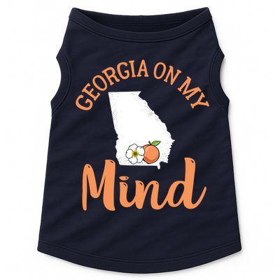 Georgia On My Mind GA Atlanta Peach Funny Southern State Doggie Tank