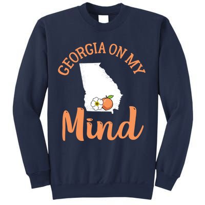 Georgia On My Mind GA Atlanta Peach Funny Southern State Sweatshirt