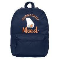 Georgia On My Mind GA Atlanta Peach Funny Southern State 16 in Basic Backpack