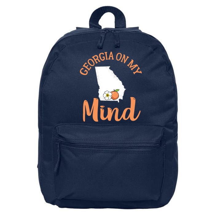 Georgia On My Mind GA Atlanta Peach Funny Southern State 16 in Basic Backpack
