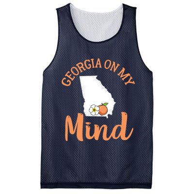 Georgia On My Mind GA Atlanta Peach Funny Southern State Mesh Reversible Basketball Jersey Tank