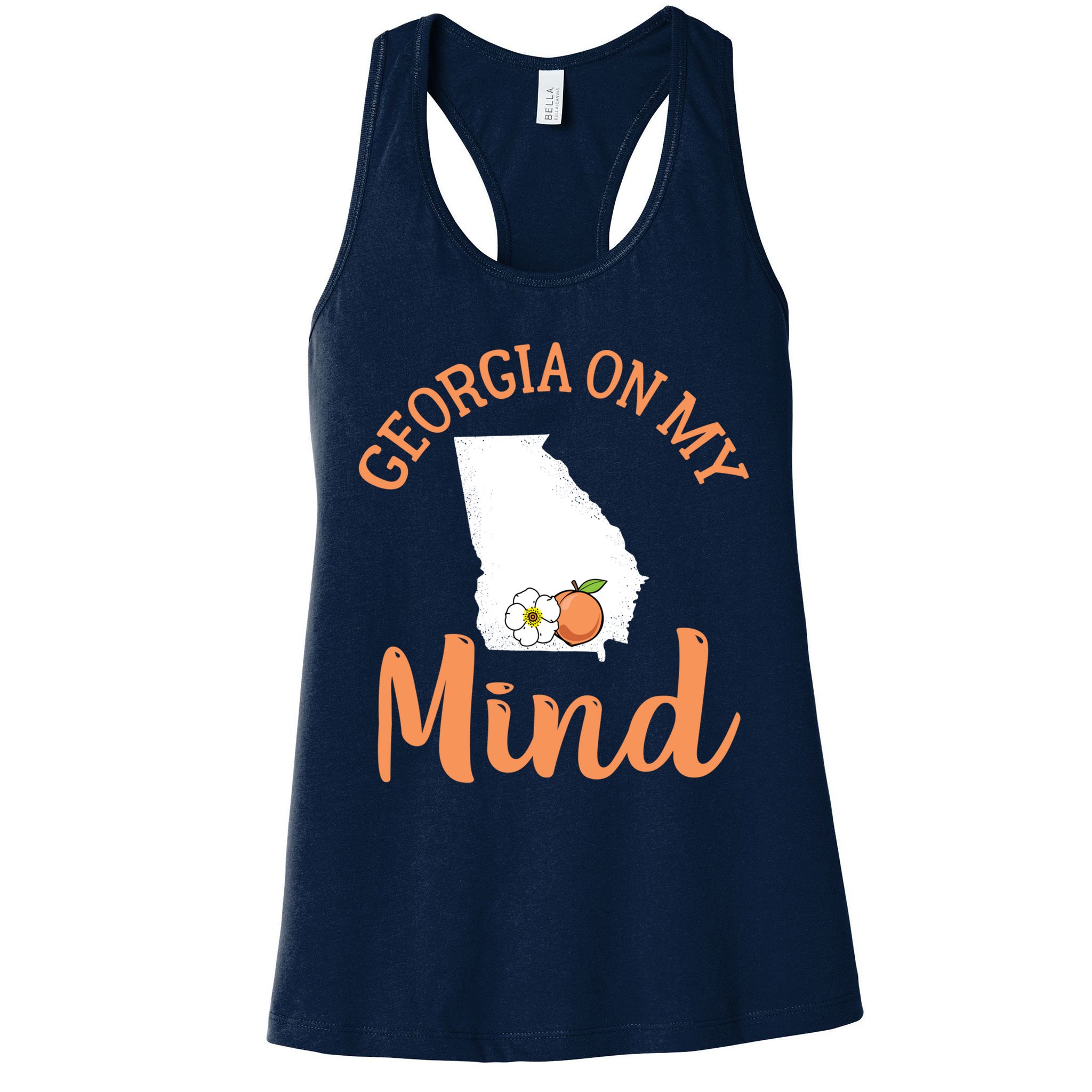 Georgia On My Mind GA Atlanta Peach Funny Southern State Womens Tank Top