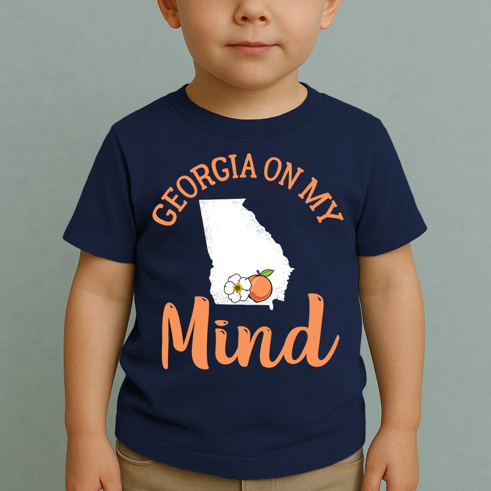 Georgia On My Mind GA Atlanta Peach Funny Southern State Toddler T-Shirt