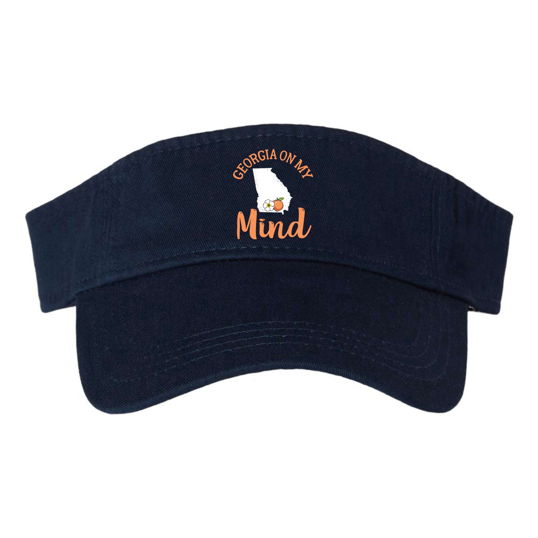 Georgia On My Mind GA Atlanta Peach Funny Southern State Visor