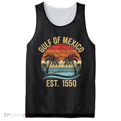 Gulf Of Mexico Est 1550 Retro Vintage Beach Mesh Reversible Basketball Jersey Tank