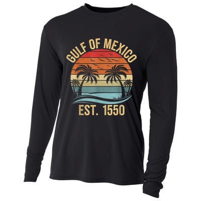 Gulf Of Mexico Est 1550 Retro Vintage Beach Cooling Performance Long Sleeve Crew
