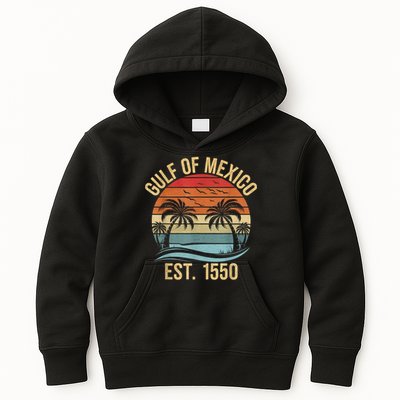 Gulf Of Mexico Est 1550 Retro Vintage Beach Kids Hoodie