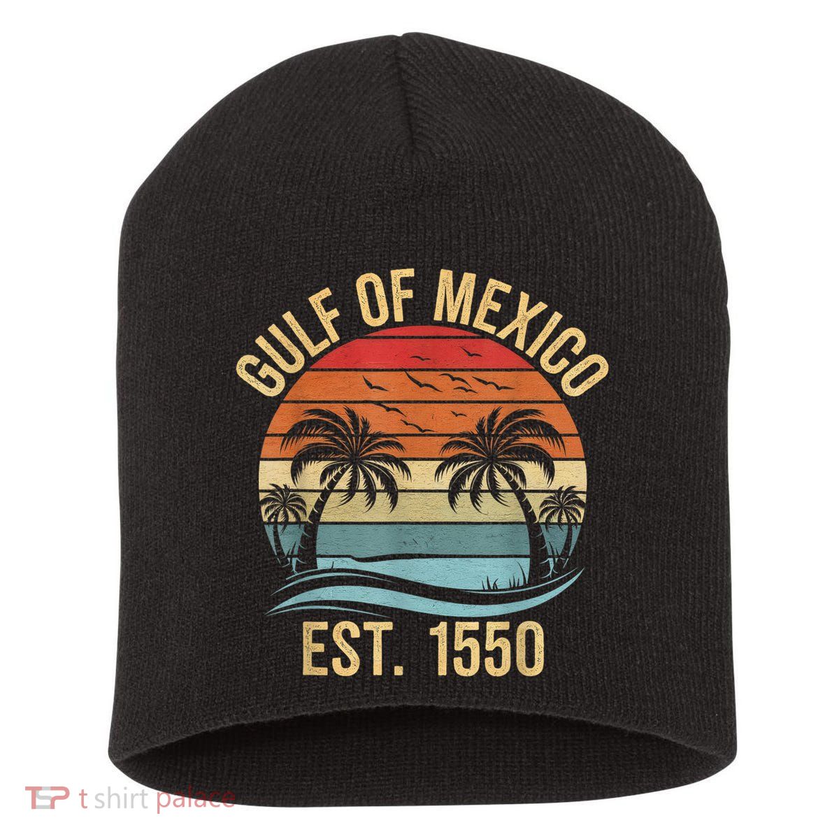 Gulf Of Mexico Est 1550 Retro Vintage Beach Short Acrylic Beanie