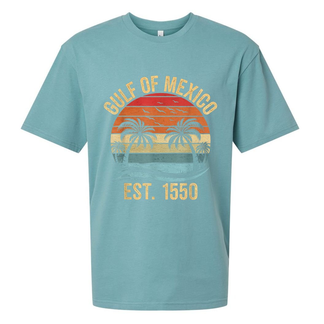 Gulf Of Mexico Est 1550 Retro Vintage Beach Sueded Cloud Jersey T-Shirt