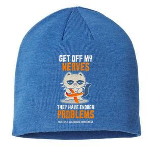 Get Off My Nerves Funny Multiple Sclerosis Awareness Gift Sustainable Beanie