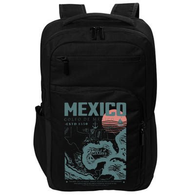Gulf Of Mexico Vintage Map Nautical Ocean Adventure Impact Tech Backpack