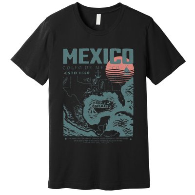Gulf Of Mexico Vintage Map Nautical Ocean Adventure Premium T-Shirt