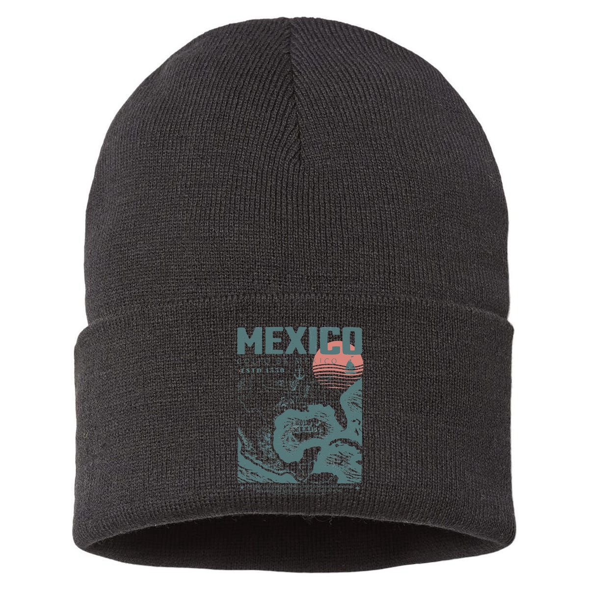 Gulf Of Mexico Vintage Map Nautical Ocean Adventure Sustainable Knit Beanie
