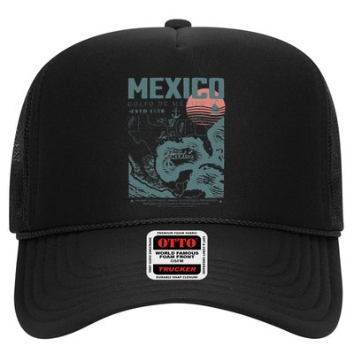 Gulf Of Mexico Vintage Map Nautical Ocean Adventure Trucker Hat