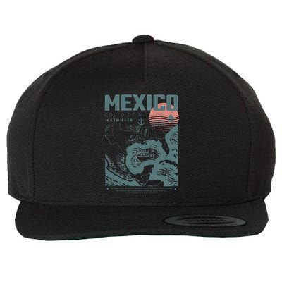 Gulf Of Mexico Vintage Map Nautical Ocean Adventure Wool Snapback Cap