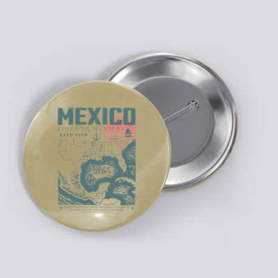 Gulf Of Mexico Vintage Map Nautical Ocean Adventure Button