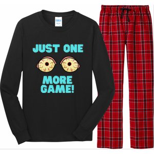 Gamer One More Game Funny Video Games Long Sleeve Pajama Set