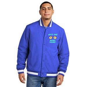 Gamer One More Game Funny Video Games Insulated Varsity Jacket