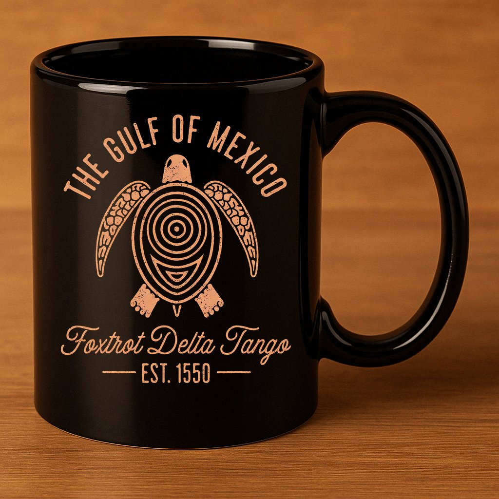 Gulf Of Mexico Foxtrots Deltas Tangos Gulf Of Mexico Turtle 11oz C Handle Ceramic Mug