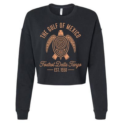 Gulf Of Mexico Foxtrots Deltas Tangos Gulf Of Mexico Turtle Cropped Pullover Crew