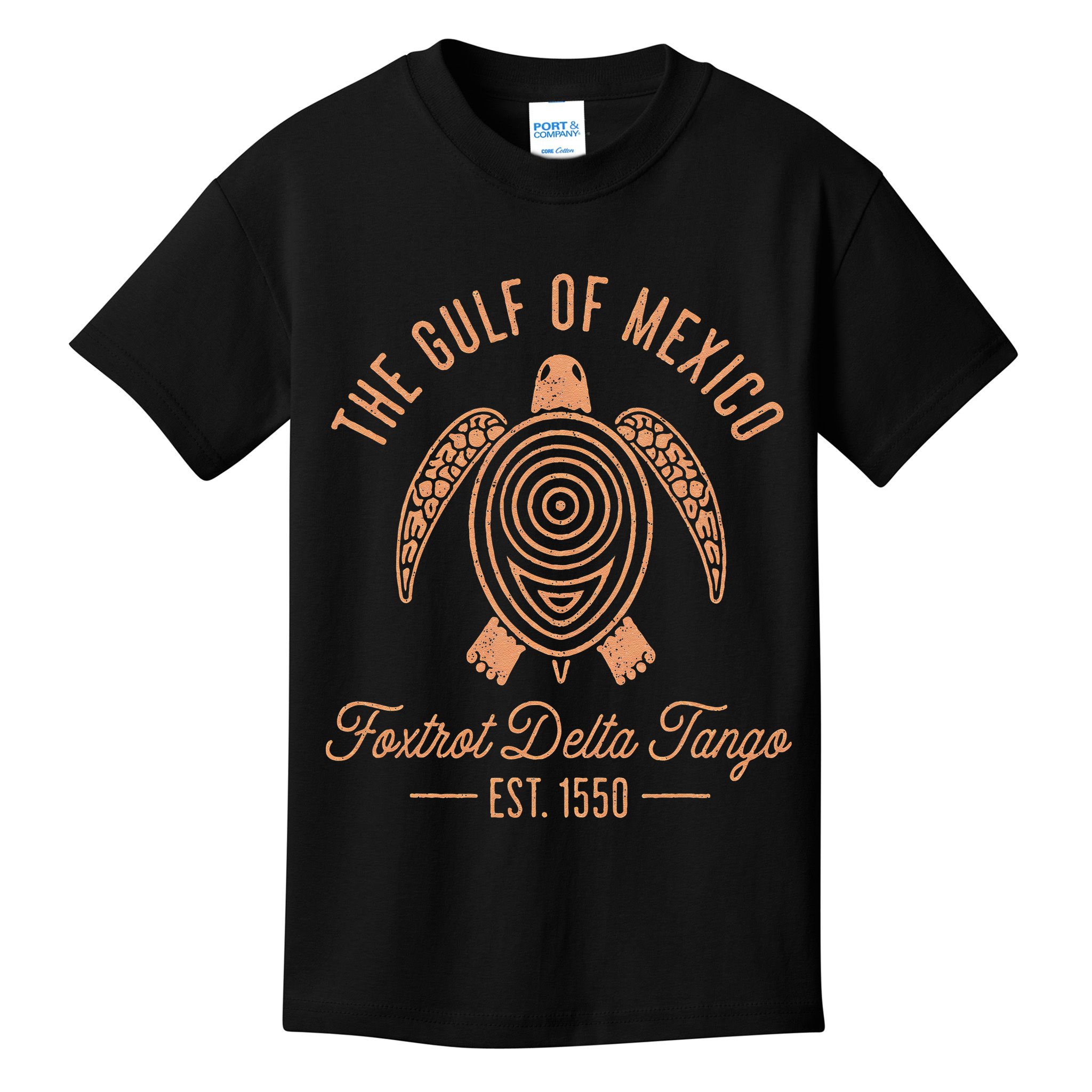 Gulf Of Mexico Foxtrots Deltas Tangos Gulf Of Mexico Turtle Kids T-Shirt