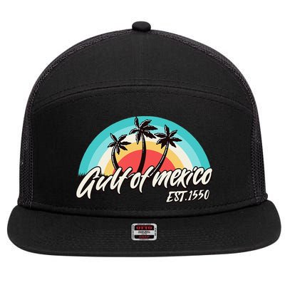 Gulf Of Mexico Est 1550 7 Panel Mesh Trucker Snapback Hat