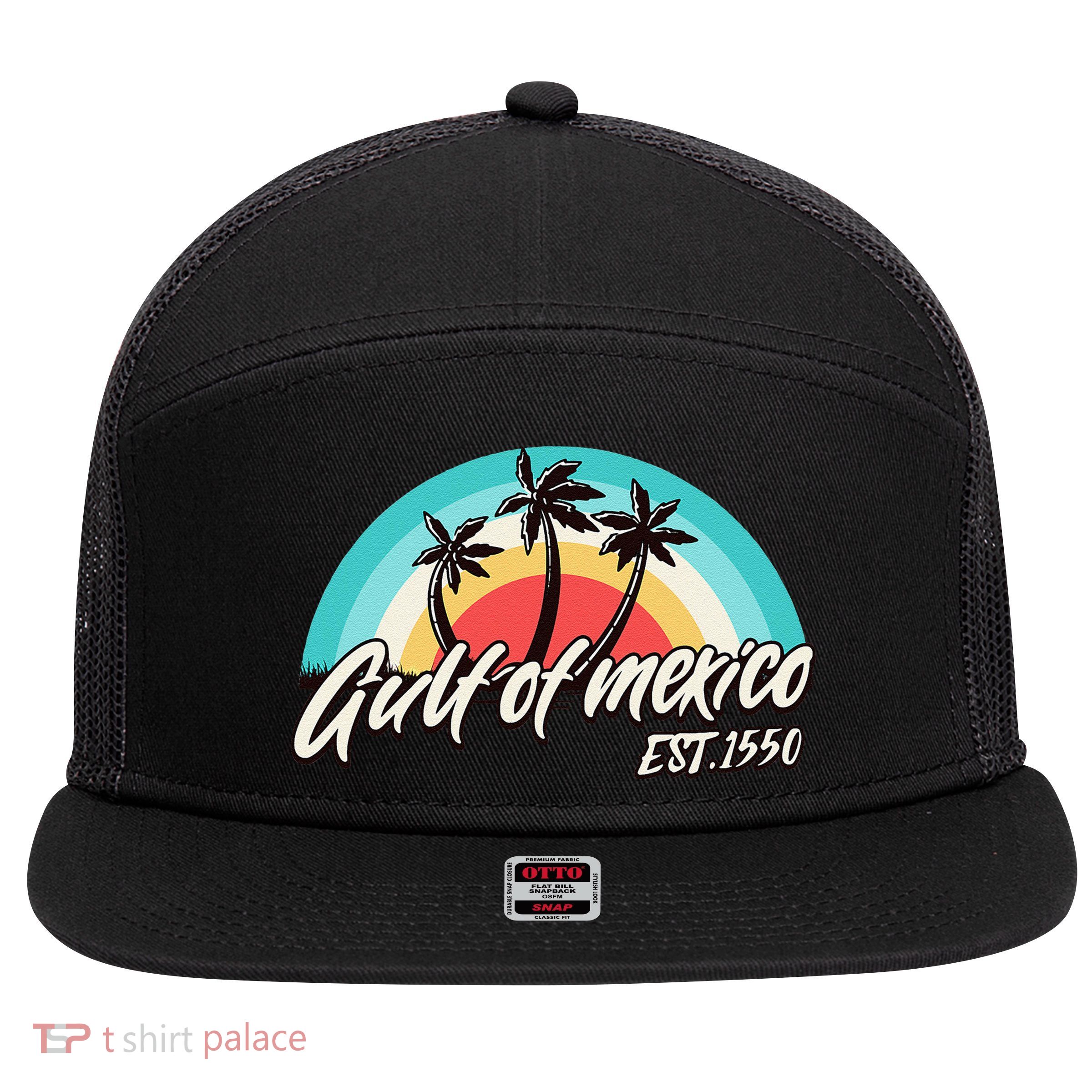 Gulf Of Mexico Est 1550 7 Panel Mesh Trucker Snapback Hat