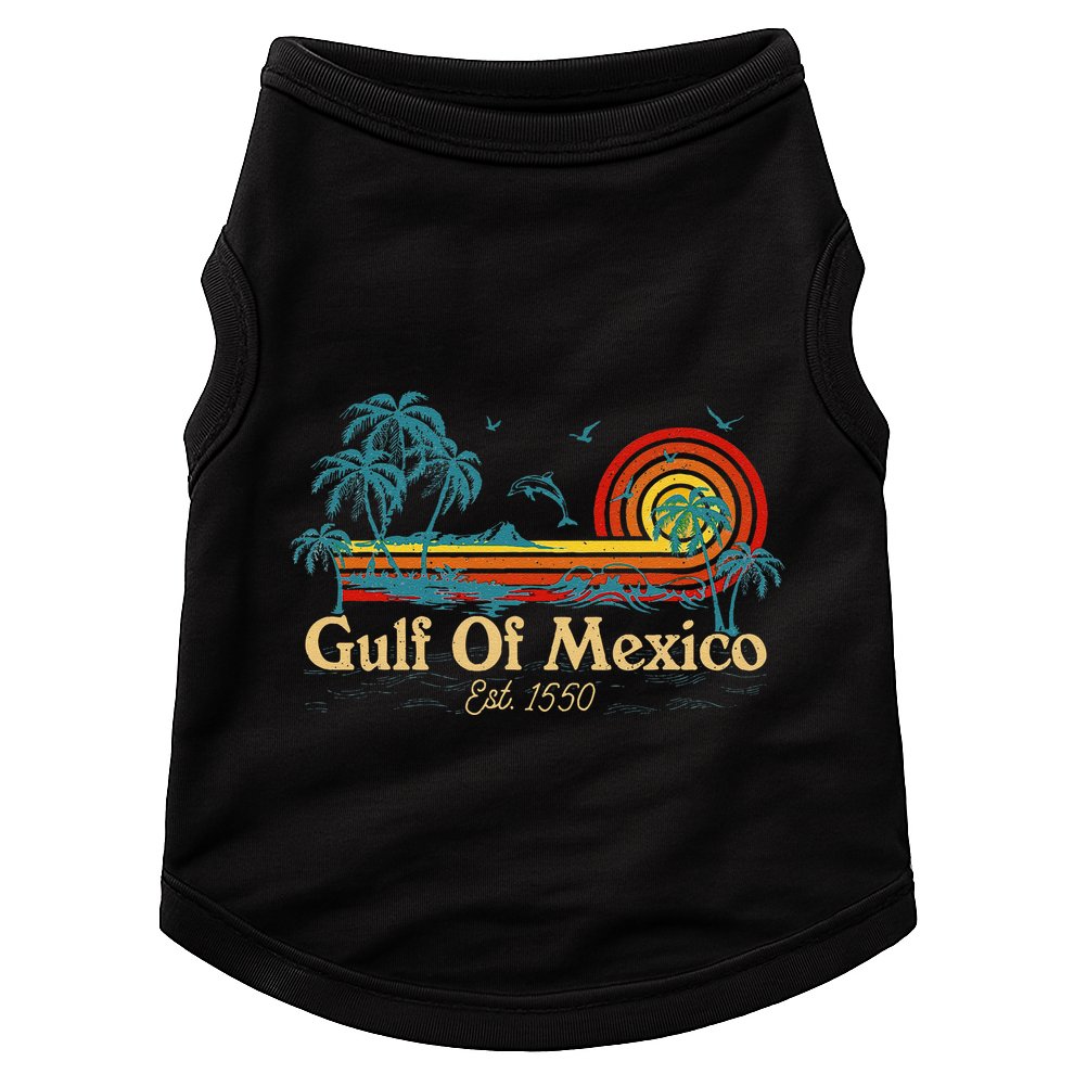Gulf Of Mexico Est 1550 Retro Vintage Beach Gulf Of Mexico .Png Doggie Tank