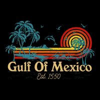 Gulf Of Mexico Est 1550 Retro Vintage Beach Gulf Of Mexico .Png Doggie Tank