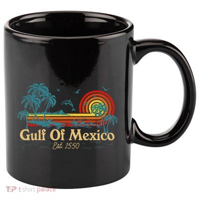 Gulf Of Mexico Est 1550 Retro Vintage Beach Gulf Of Mexico .Png 11oz C Handle Ceramic Mug