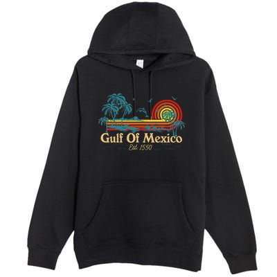 Gulf Of Mexico Est 1550 Retro Vintage Beach Gulf Of Mexico .Png Premium Pullover Hoodie