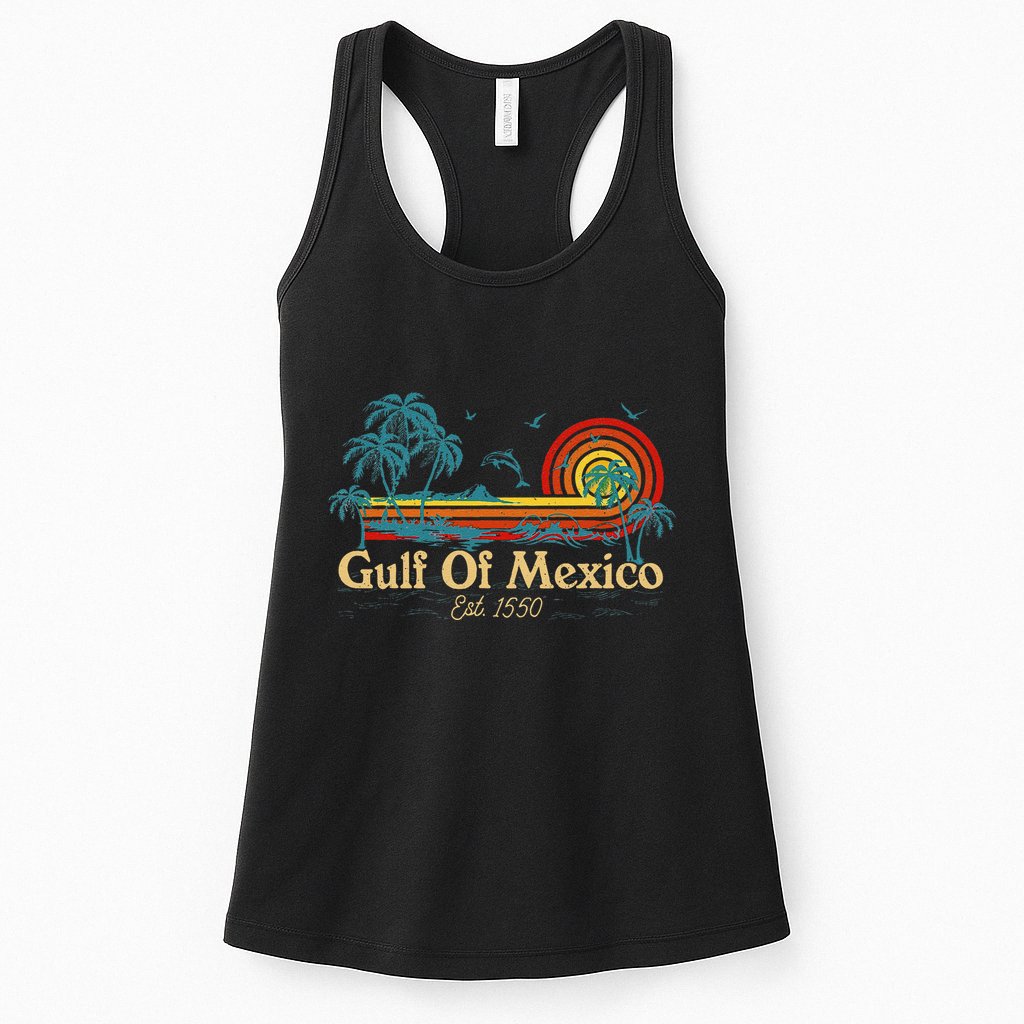 Gulf Of Mexico Est 1550 Retro Vintage Beach Gulf Of Mexico .Png Womens Tank Top